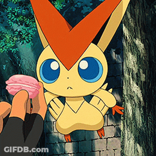 Person Holding Pink Donut In Front Of Cartoon Bunny GIF