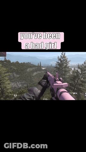 Person Holding Pink Gun Saying You've Been A Bad Girl GIF