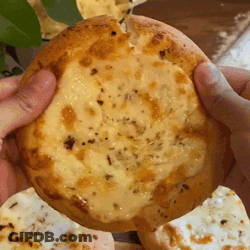 Person Holding Pizza With Bite GIF