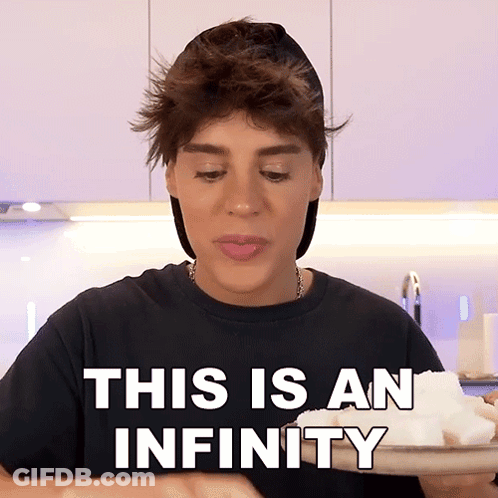 Person Holding Plate Of Food Saying This Is An Infinity GIF