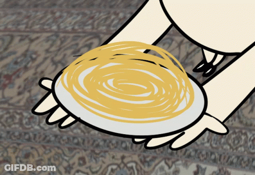 Person Holding Plate Of Spaghetti GIF