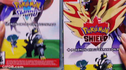 Person Holding Pokemon Sword And Shield Game GIF