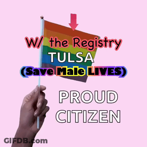 Person Holding Rainbow Flag Save Male Lives Proud Citizen GIF