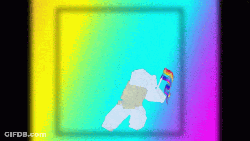 Person Holding Rainbow Flag GIF