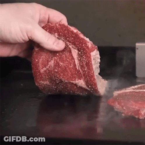 Person Holding Raw Meat GIF