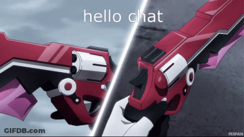 Person Holding Red Gun Saying Hello Chat GIF