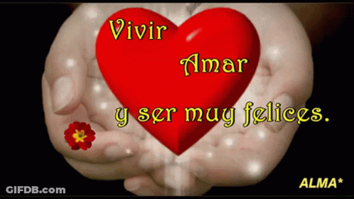 Person Holding Red Heart Vivir Amar Y Ser Muy Felices GIF