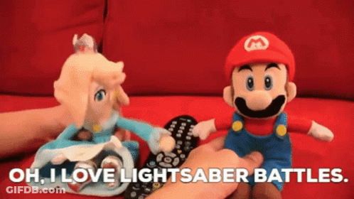 Person Holding Remote Next To Mario And Princess GIF