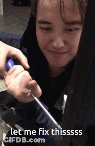 Person Holding Screwdriver Saying Let Me Fix Thisssss GIF
