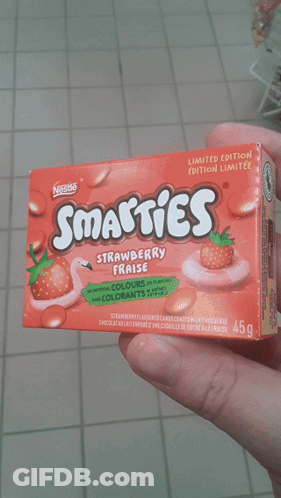 Person Holding Smarties Strawberry Fraise GIF