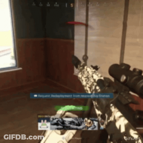 Person Holding Sniper Rifle By Window GIF