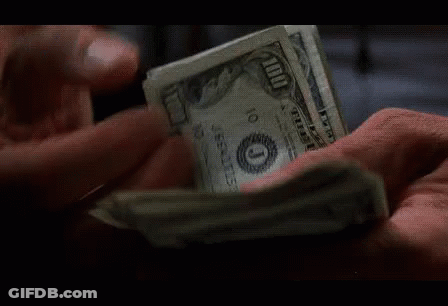 Person Holding Stack Of 100 Dollar Bills GIF
