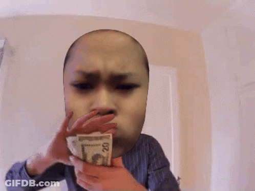 Person Holding Stack Of Money With 5 Dollar Bill GIF
