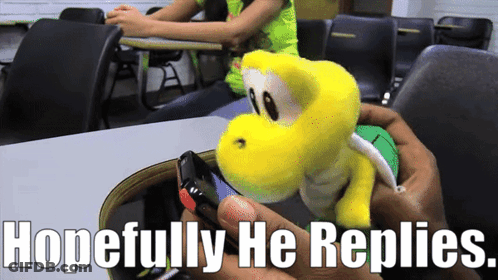 Person Holding Stuffed Animal Hoping He Replies GIF