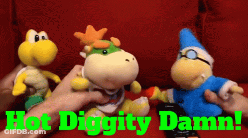 Person Holding Stuffed Animal Saying Hot Diggity Damn GIF