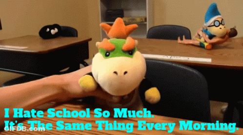 Person Holding Stuffed Animal Saying I Hate School So Much GIF