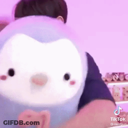 Person Holding Stuffed Animal GIF