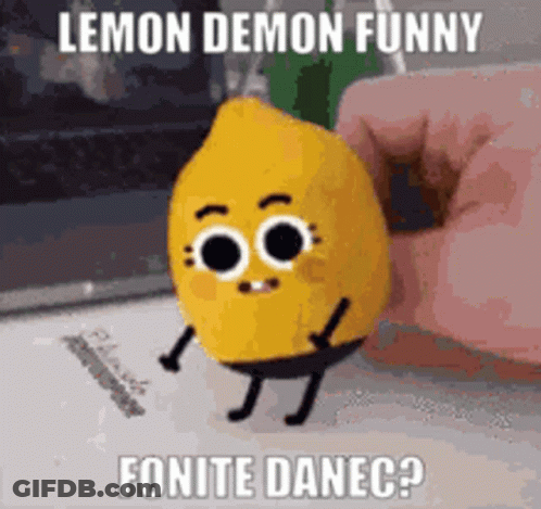 Person Holding Stuffed Lemon With Face And Legs GIF