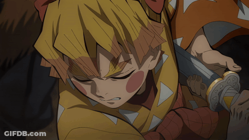 Person Holding Sword Eyes Closed GIF