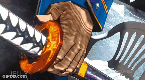 Person Holding Sword Jelly GIF