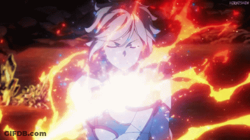 Person Holding Sword Surrounded By Flames GIF