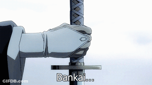 Person Holding Sword With Bankai GIF