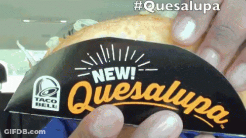 Person Holding Taco Bell Quesadilla GIF