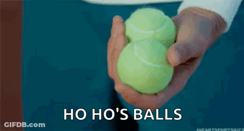 Person Holding Tennis Balls Ho Ho 'S Balls GIF