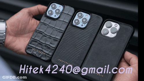 Person Holding Three Cell Phones GIF