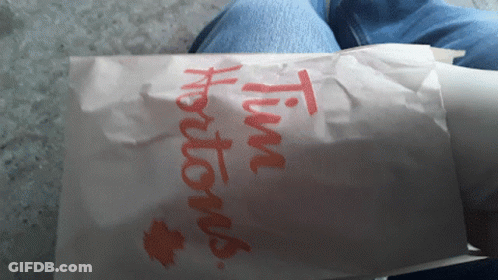 Person Holding Tim Hortons Bag GIF