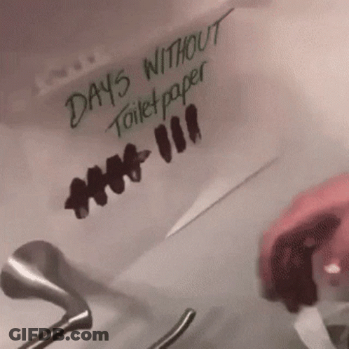 Person Holding Toilet Paper Days Without Toilet Paper GIF
