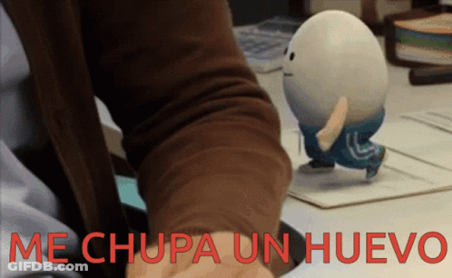 Person Holding Toy Egg Saying Me Chupa Un Huevo GIF