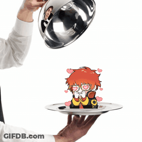 Person Holding Tray With Picture GIF