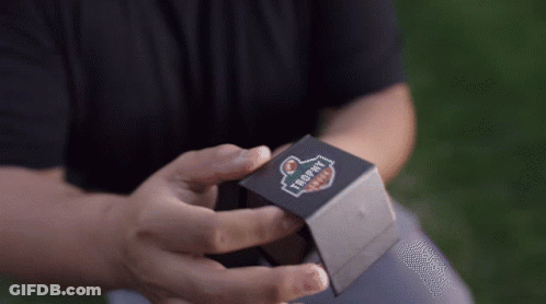 Person Holding Trophy Box GIF