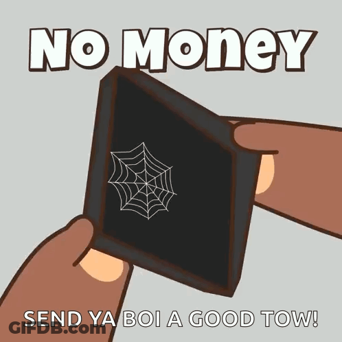 Person Holding Wallet Saying No Money GIF