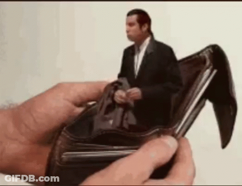 Person Holding Wallet With Man Sitting Inside GIF