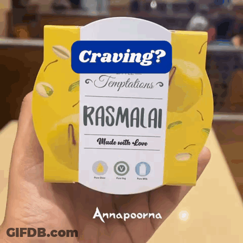 Person Holding Yellow Rasmalai Box Made With Love GIF
