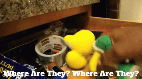 Person Holding Yellow Rubber Duck In Drawer Saying Where Are They GIF