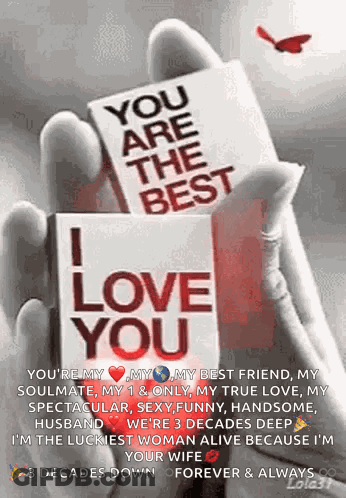 Person Holding You Are The Best And I Love You Cards GIF