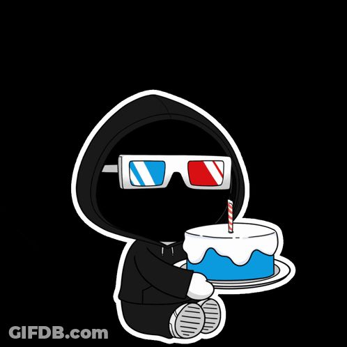 Person In 3D Glasses Holding Birthday Cake GIF