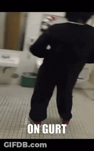 Person In Bathroom With On Gurt On Floor GIF