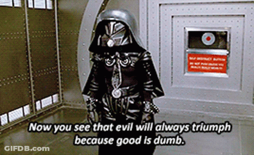 Person In Black Costume Saying Evil Triumphs GIF