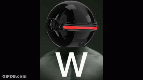 Person In Black Helmet With Letter W GIF