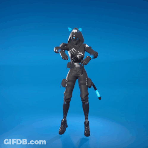 Person In Black Hoodie With Blue Cat Ears GIF