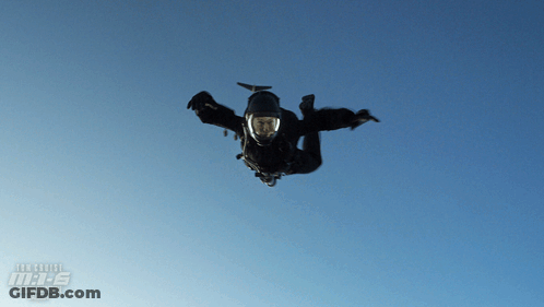 Person In Black Suit Flying Air Force GIF