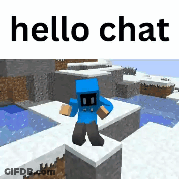 Person In Blue Hoodie Standing On Ledge In Minecraft GIF