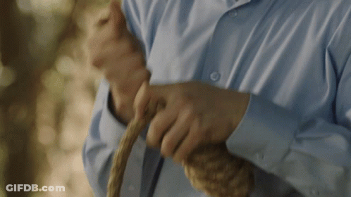 Person In Blue Shirt Holding Rope GIF