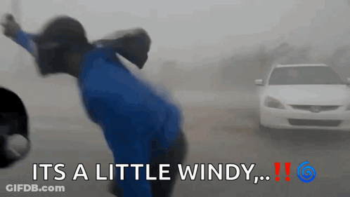 Person In Blue Shirt In Front Of White Car GIF