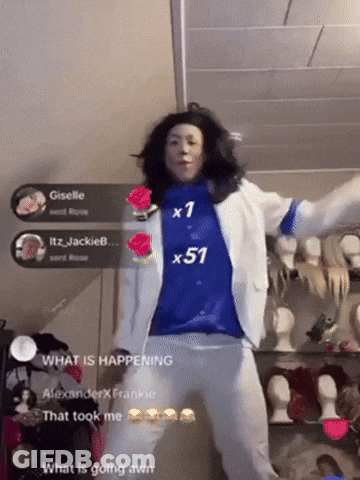 Person In Blue Shirt With Number 51 Dancing GIF