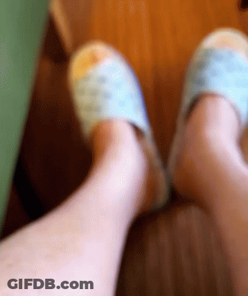 Person In Blue Slippers GIF
